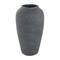 15" Black Ceramic Whitewashed Textured Vase